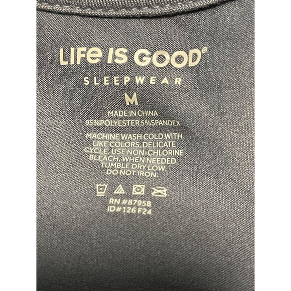 Life Is Good Sleepwear Long Sleeve Shirt Mens Medium Gray - Picture 5 of 5
